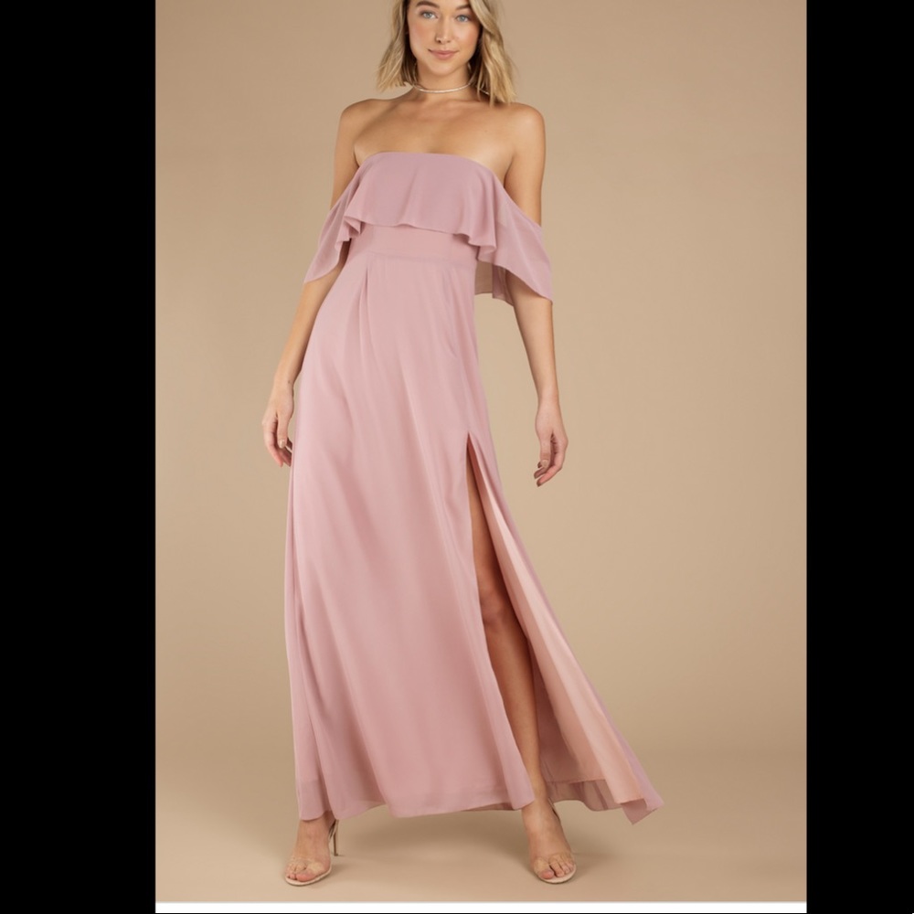 Tobi Into You Mauve Ruffle Top Maxi Dress